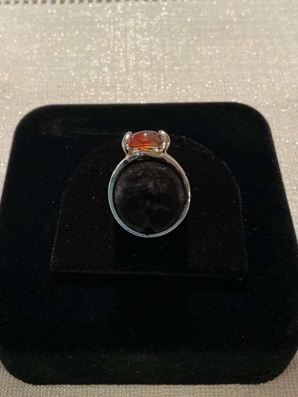 Carnelian Oval Silver Plated Ring - Picture 3 of 4